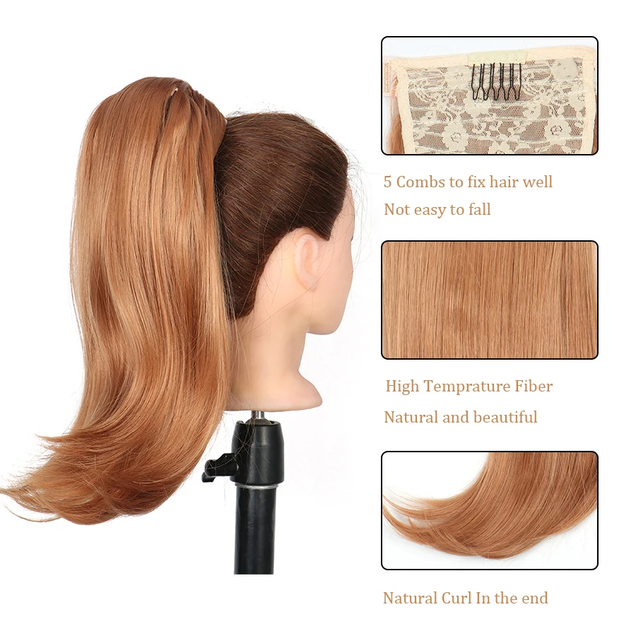 

Synthetic Hair Long Corn Wavy High Temperature Fiber Hair Extension Natural Hairpiece Fiber Black Blonde Fake Hair Pony Tail