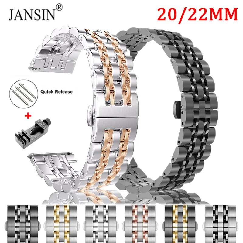 

20MM 22MM Watcband For Samsung Galaxy Watch 4 44mm 40mm Classic 46mm 42mm Stainless Steel Strap For Huawei Watch GT/ GT2E Band