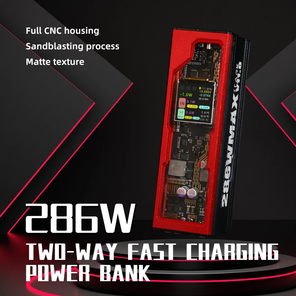

286W PowerBank Adjustable DC150W 40000mah Upgrade Aluminum Shell Punk HD Intelligent Large Screen 21700 High Power Fast Charging