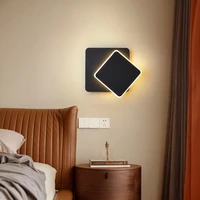 nodic modern square round led wall lamp lustres for bedroom living room alise white black sconces lights creative fixtures