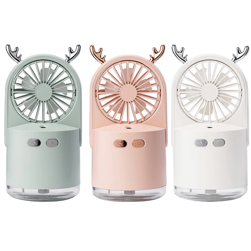 

Electric Mini Fan Portable USB Handheld Desktop Cartoon Fog Fan Humidifier Home Office Replenishment Spray Water Cooling Fans