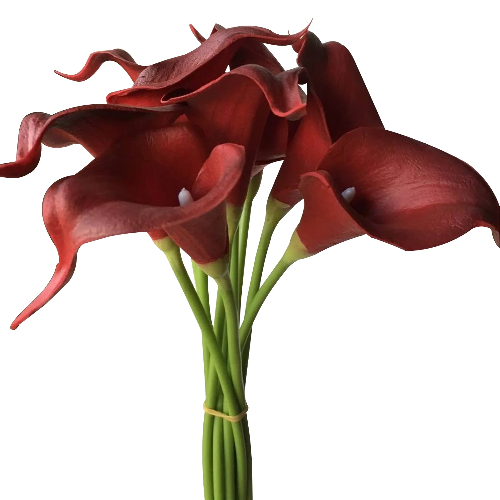 

14in Garden Artificial Calla Lily Bundle Wine Red Party Decoration Home Floral Arrangements Bridal Bouquet Safe For DIY Wedding