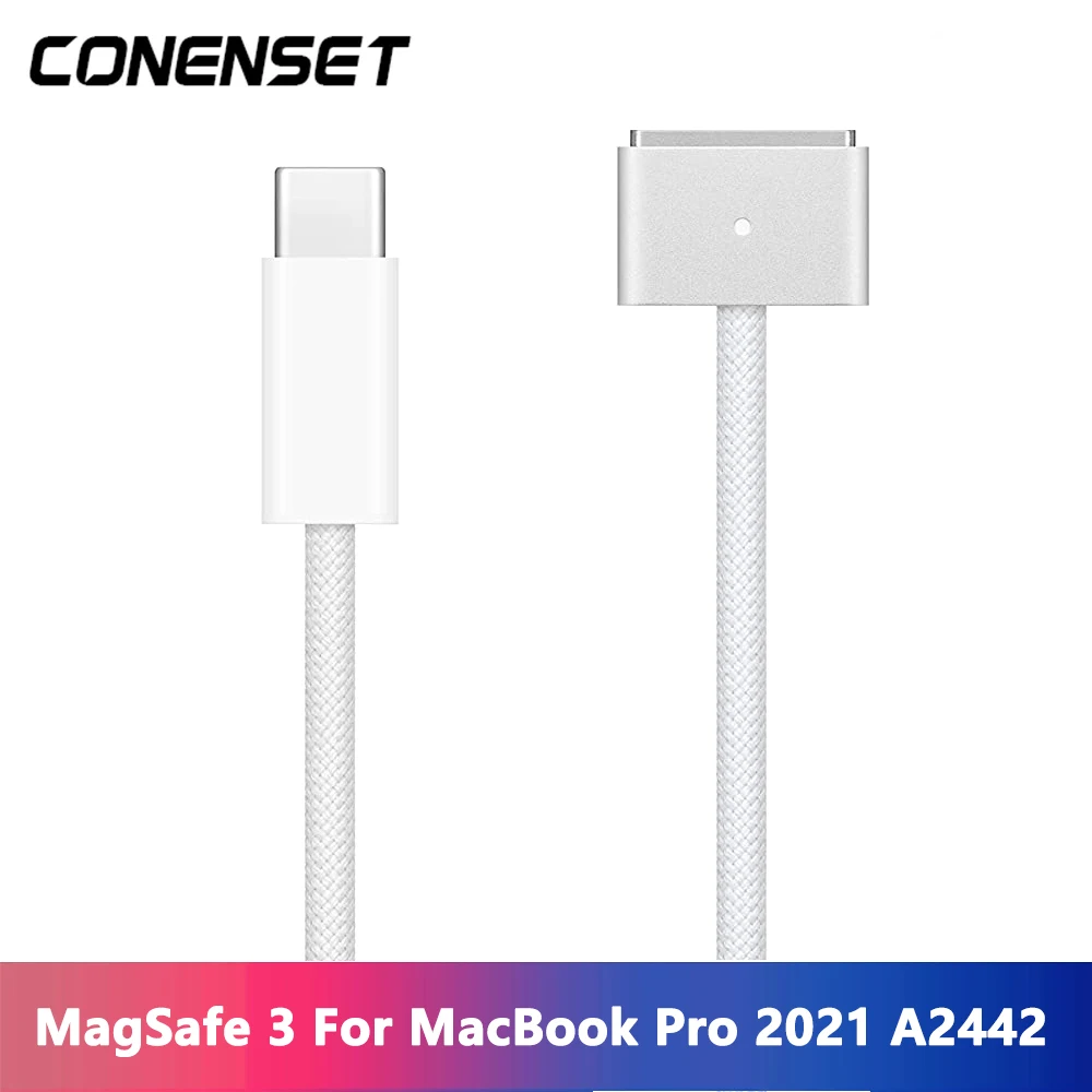 

USB C to Magnetic MagSaf* 3 generations Cable (2m) Adapter For MacBook Pro Air M1 Pro M2 A2442 A2485 A2681 Charging 67W 30W 140W