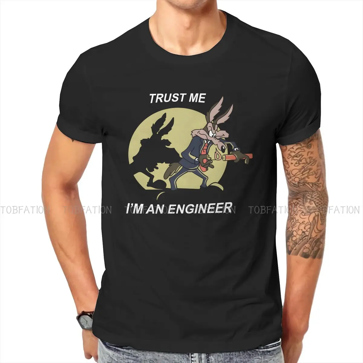

Wile E. Coyote and the Road Runner 100% Cotton TShirts Engineer Personalize Homme T Shirt Hipster Tops Size S-6XL