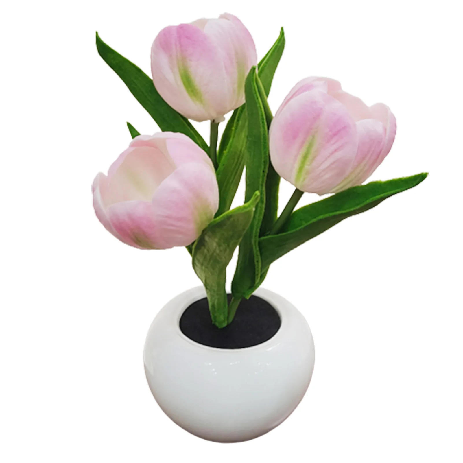 

Led Tulip Desk Lamp Decorative Battery Operated Mimic Flower Pot Lamp Gift Potted Plant