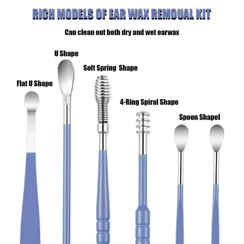 

6PCS Ear Cleaner ABS Ear Care Spoon Tool Soft Spiral For Ears Earwax Picker Cleaning Ear Wax Removal Tool Earpick Remover