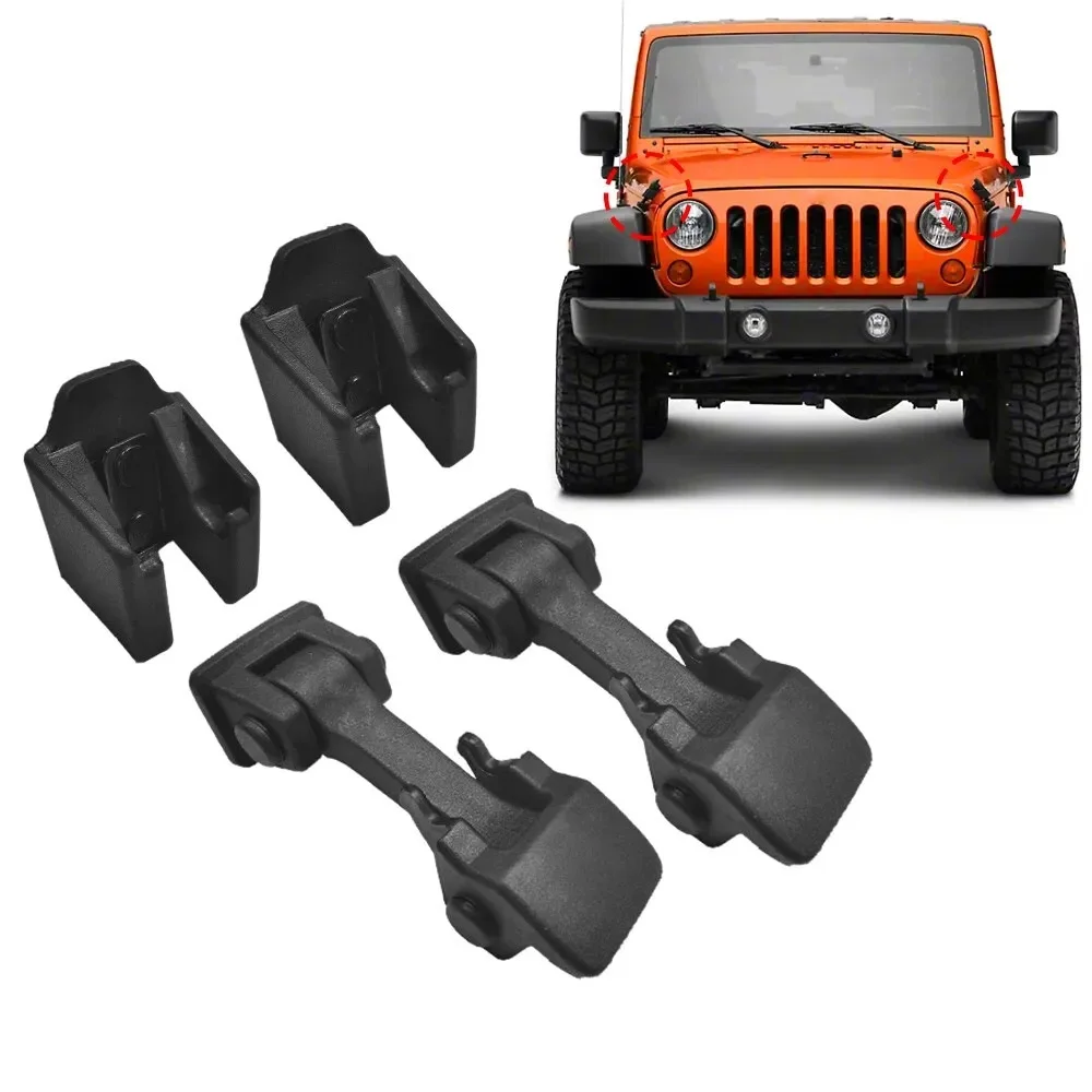 

2 шт., защелки кронштейна, черный замок двигателя, защелка капота для Jeep Wrangler JK 2007-2018, аксессуары для улавливания капота автомобиля X 55395653 AF