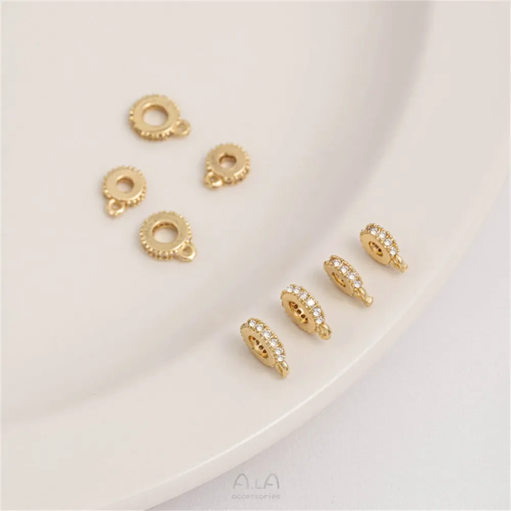 Цирконовая прокладка из 14-каратного золота с подвесным кольцом прокладкой