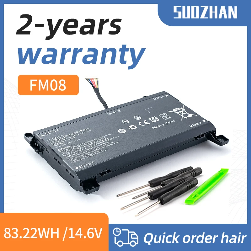 SUOZHAN FM08 12 контактный разъем для замены батареи ноутбука H-P Omen 17-AN014NG TPN-Q195 Series Notebook 922976-855 ноутбук Batt