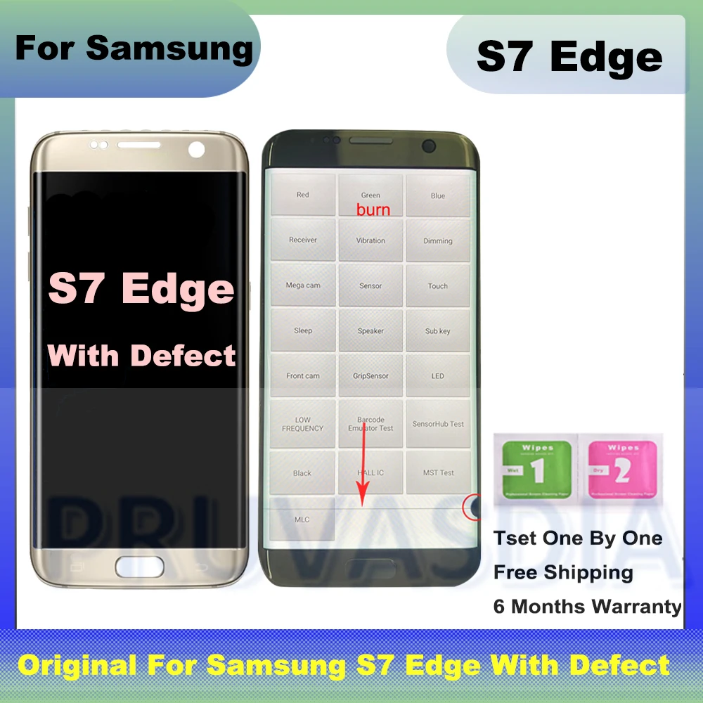 ЖК-дисплей SUPER AMOLED 5 ''для SAMSUNG Galaxy s7 Edge G935 G935F дисплей с сенсорным экраном и