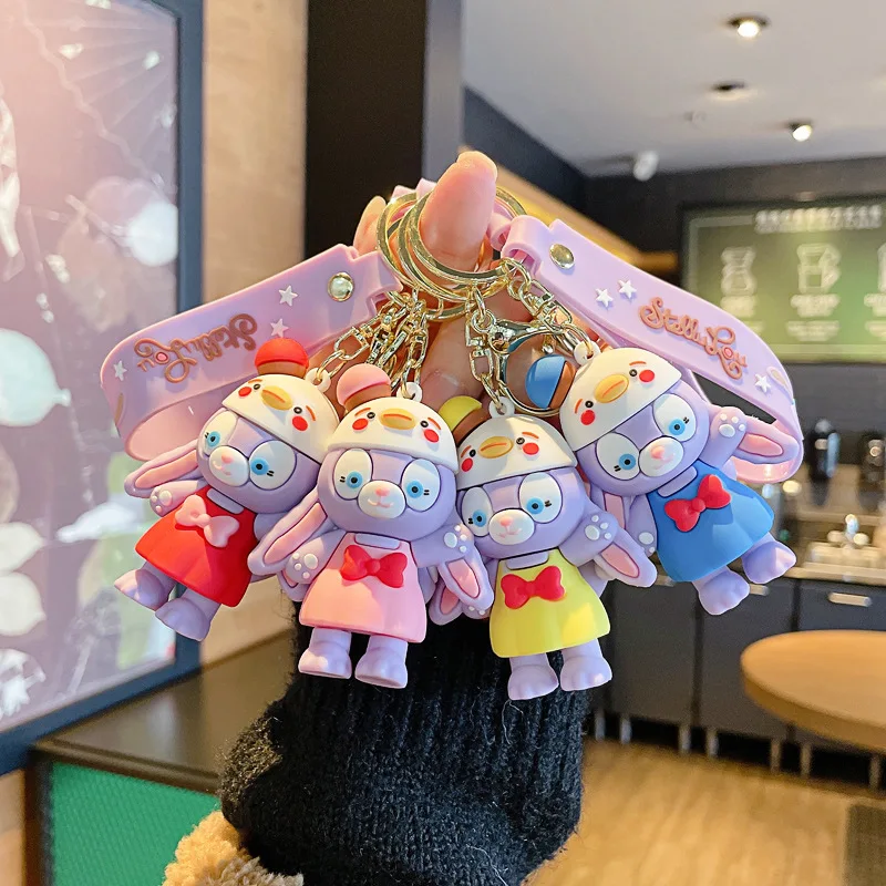

Cartoon Rabbit Keychain Cute StellaLou Girl Epoxy Keyring Bag Ornament Car Key Chain Gift Pendant