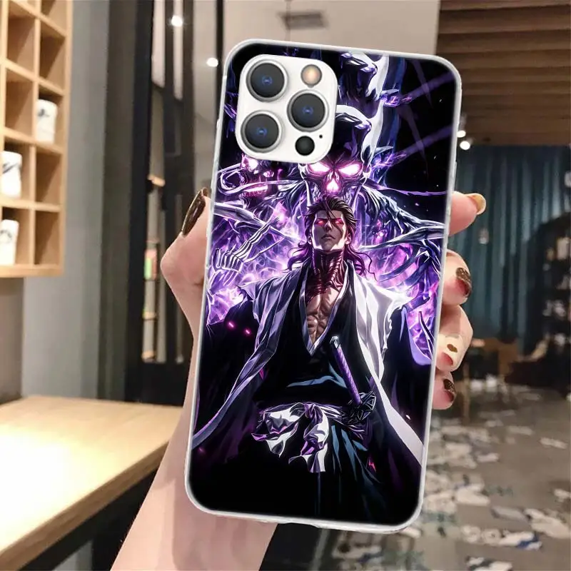 Мягкий чехол для телефона Aizen Sousuke Bleach iPhone 16 15 14 13 12 11 Pro Max X XR XS 7 Plus 8 + SE