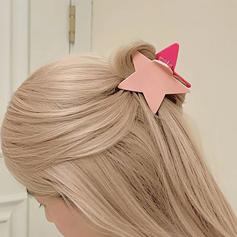 

Women Pentagram Acetate Hair Claws Chic Barrettes Crab Hairpins Styling Y2K Shiny Star Clip Girls Lady Headwear Hair Accessories