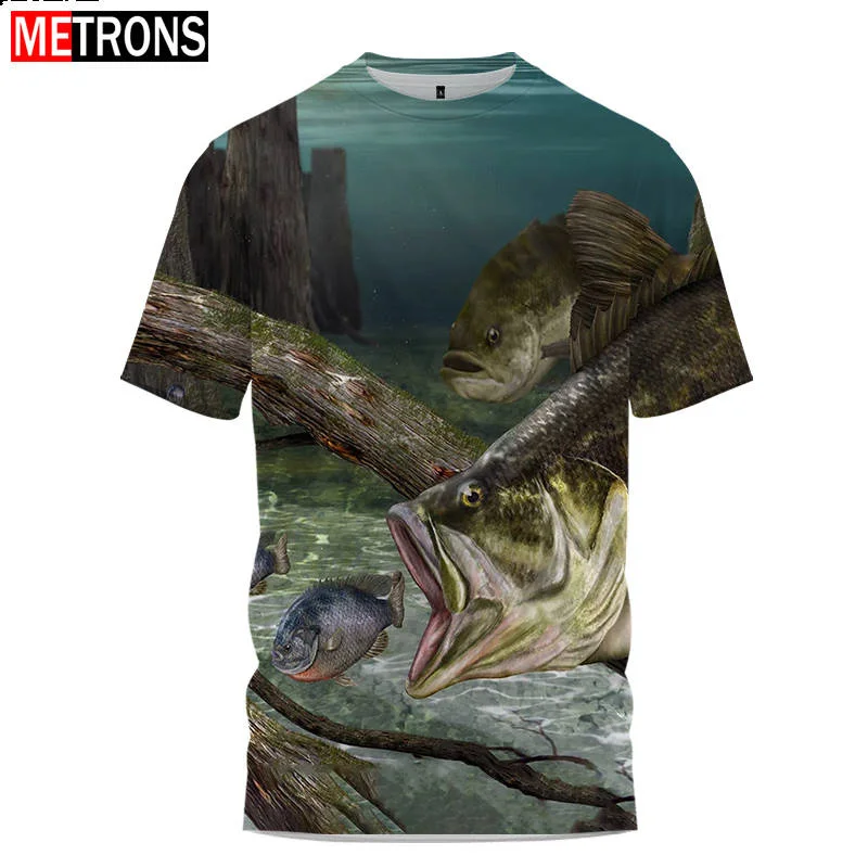

2023 New Fish 3D Men's T-shirt Sea Pattern Men's Short-sleeved Summer Fashion Tees Casual Loose Tops Shirts Men Clothing