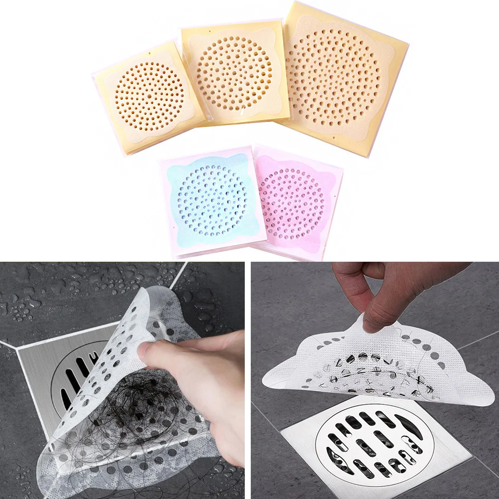 

Disposable Floor Drain Sticker Hair Filter Residue Catcher Paster Paper Drain Hair Stopper Bathroom Kitchen Cleaning Tools