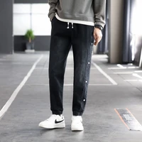 new korean loose jeans mens 2022 spring and autumn fashion trend youth student harlan pants handsome middle waist trousers