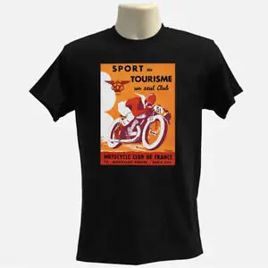 Футболка для мотоциклетного клуба во Франции винтажная Байкерская футболка с