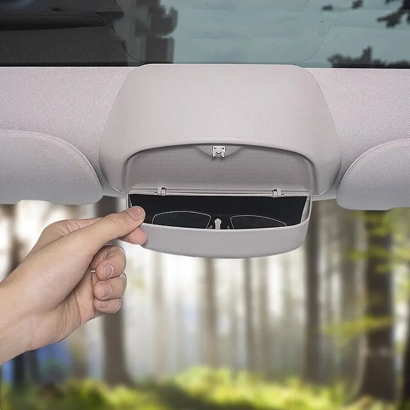 

Car Glasses Holder Case Sunglasses Storage Box for Tesla Model 3 Model Y Auto Accessories 2017-2022 installation Glasses box