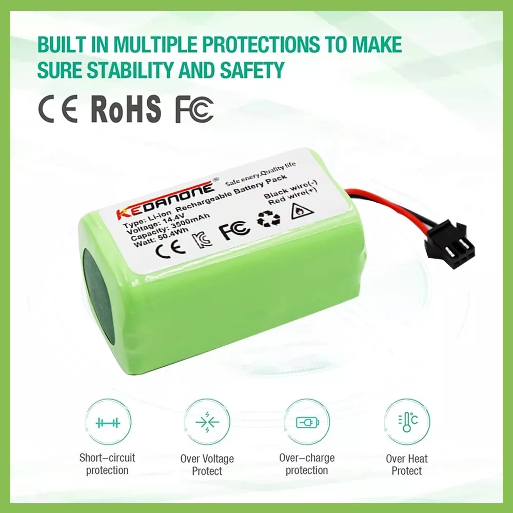 

Аккумулятор nueva 4000mAh-3500mAh 4S1P-18650B4-AAF-4 para Robot/Polaris/Kitfort/DIBEA/Ecovacs/iBoto/iLife/Robot