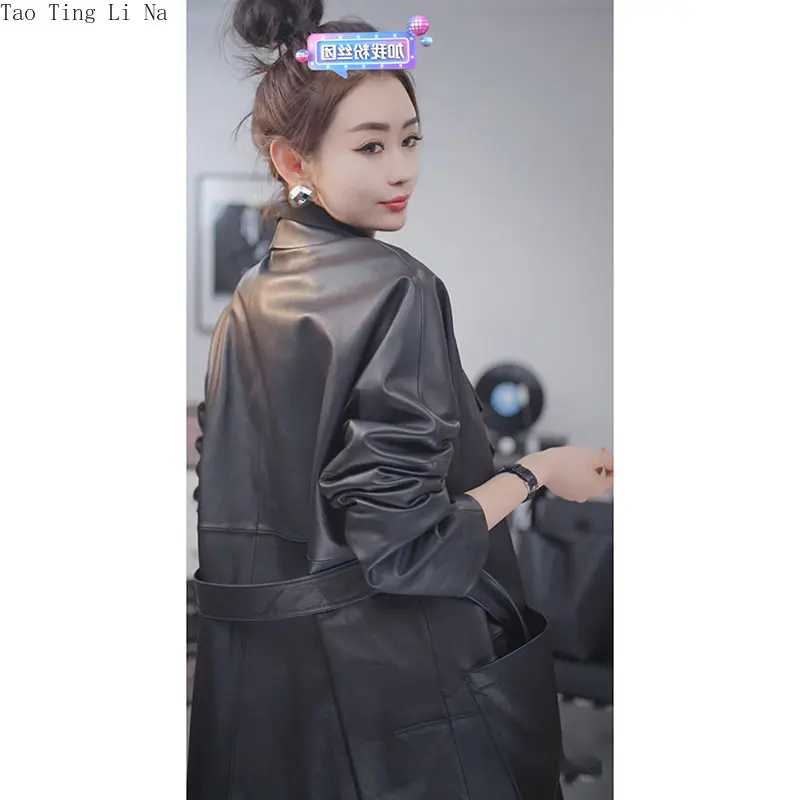 2023 Women New Genuine Sheep Leather Jacket High Quality Real Sheepskin Leather Coat W23