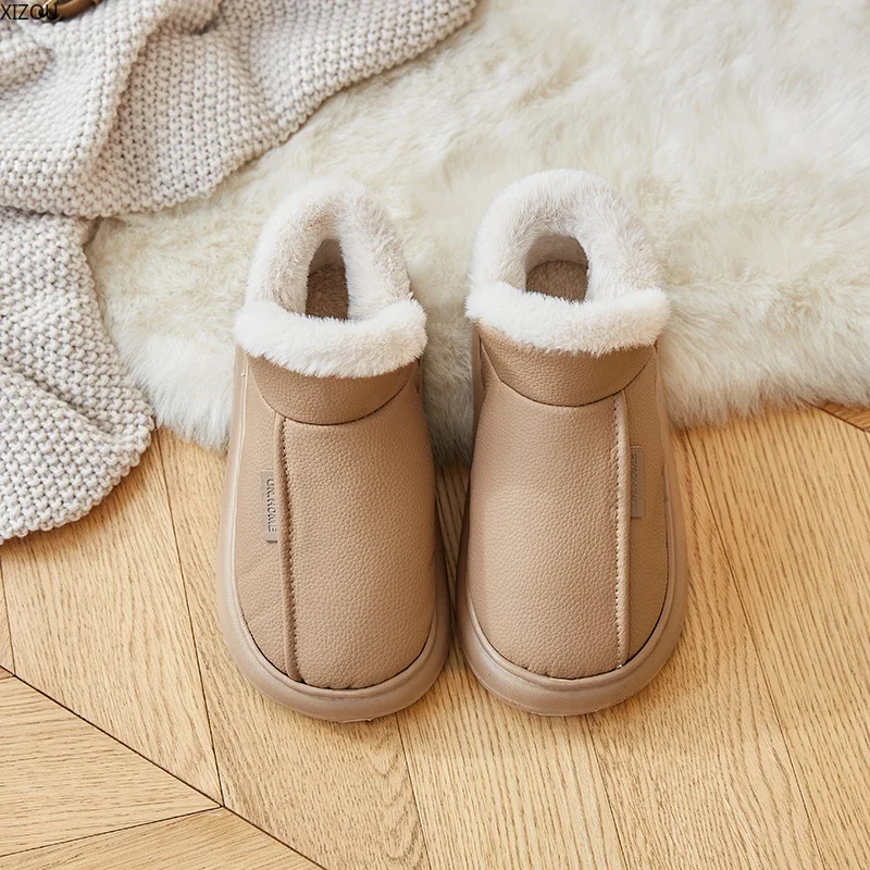 Мужские домашние тапочки для пар наклонная бархатная утепленная удобная мужская