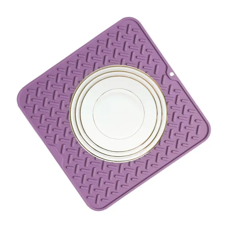 

Silicone Sink Mat Silicone Place Mat Square Waterproof And Oil-proof Silicone Pot Mat Coaster soft Heat Resistant Drain Pads