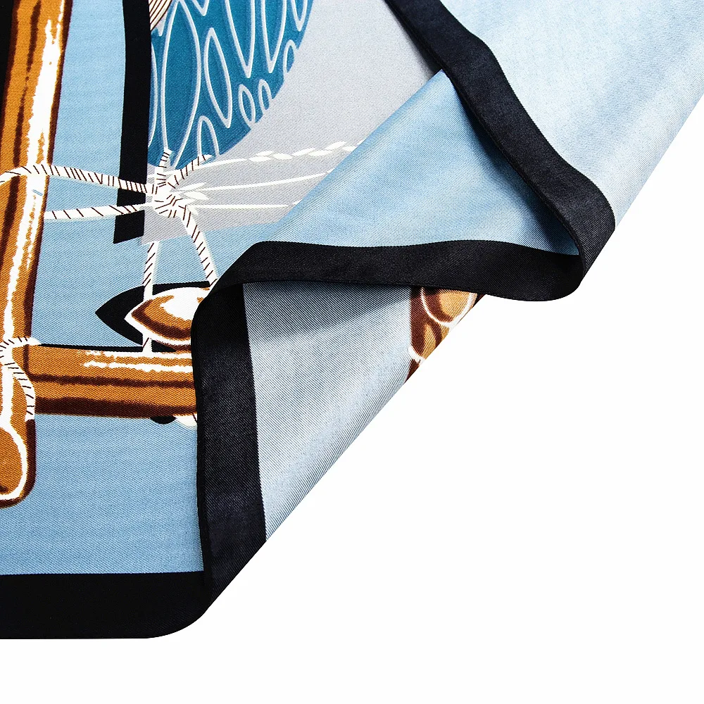 Шелковый шарф POBING женские Большие шали с принтом замка квадратная бандана