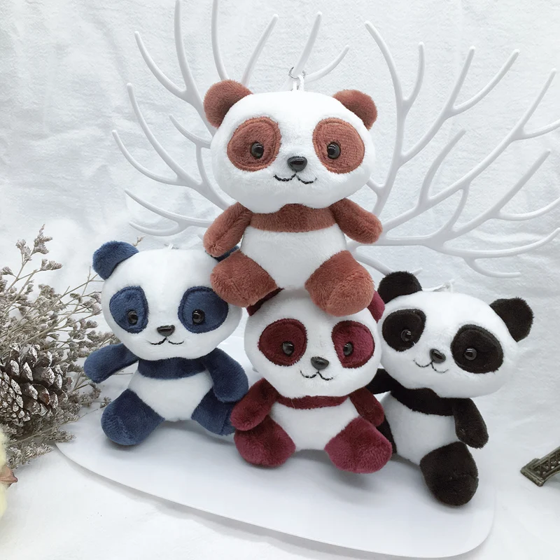 1PC Cute Panda Animal Dolls 10CM Baby Plush Toys Panda Key Chain Ring Pendant Plush Toys Kids Baby Christmas Gift