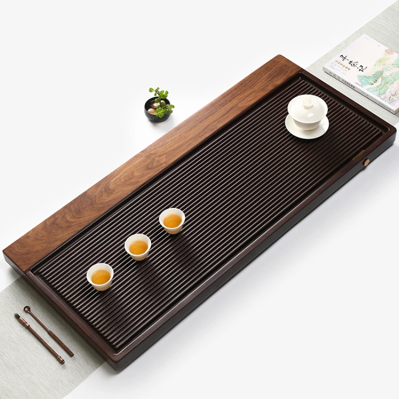 

Elegant Rectangular Tray Cup Luxury Hotel European Office Tea Pot Tray Drainage Moveable Plateaux De Service Home Supplies
