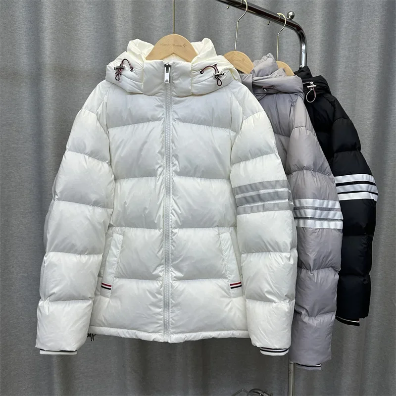 2025 парный пуховик с капюшоном женская короткая зимняя куртка 2024 новая утолщенная