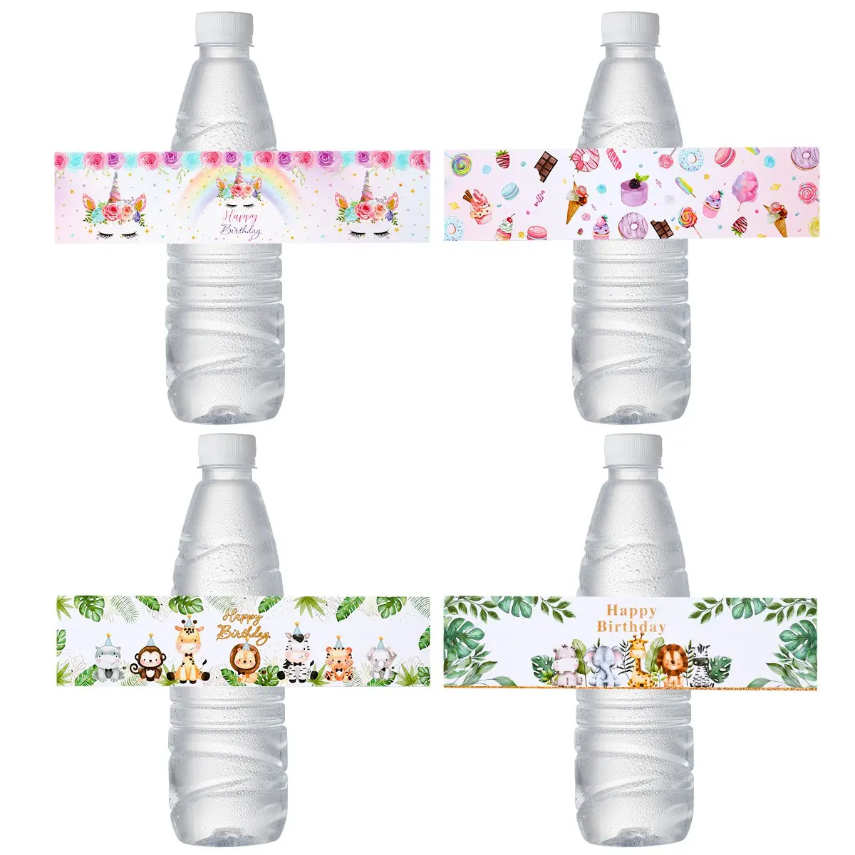 10pcs Jungle Animal Butterfly Unicorn Farm Water Bottle Stic