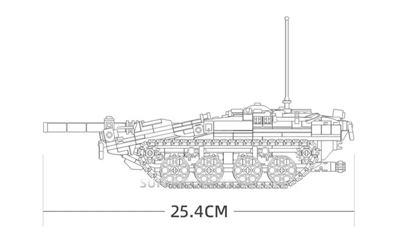 692 шт. Детский конструктор основной боевой танк