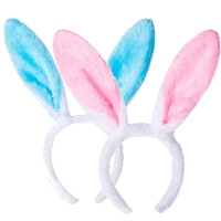 pink blue easter bunny ears headband easter decoration for home bunny hairband easter party supplies kids easter hairband gift