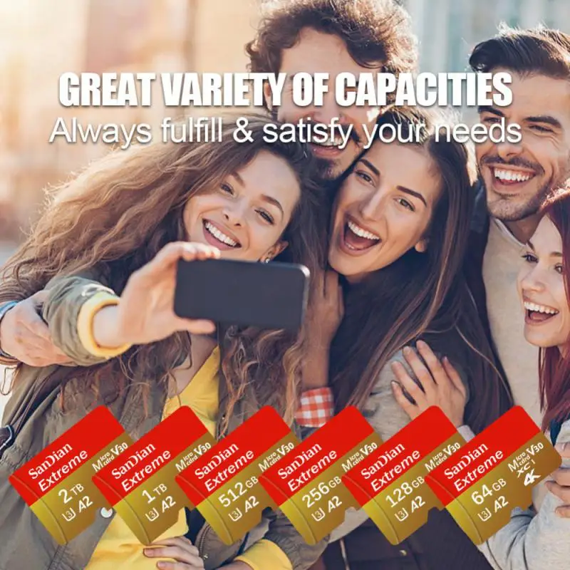 2024 НОВАЯ высокоскоростная карта памяти 512 ГБ класс 10 Micro TF SD-карта до 100 МБ/с