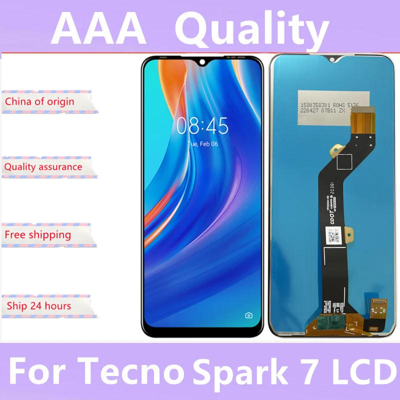 

6.5"Original For Tecno Spark 7 Display KF6J KF6N LCD Touch Screen Digitizer For Tecno Spark 7 LCD Assembly