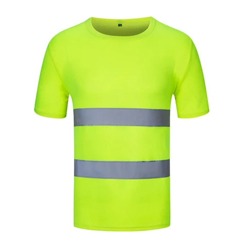 Флуоресцентные желтые рубашки с высокой видимостью, светоотражающая Защитная футболка с длинным рукавом, рубашка Hi Vis, быстросохнущая, рабочая одежда для строительства