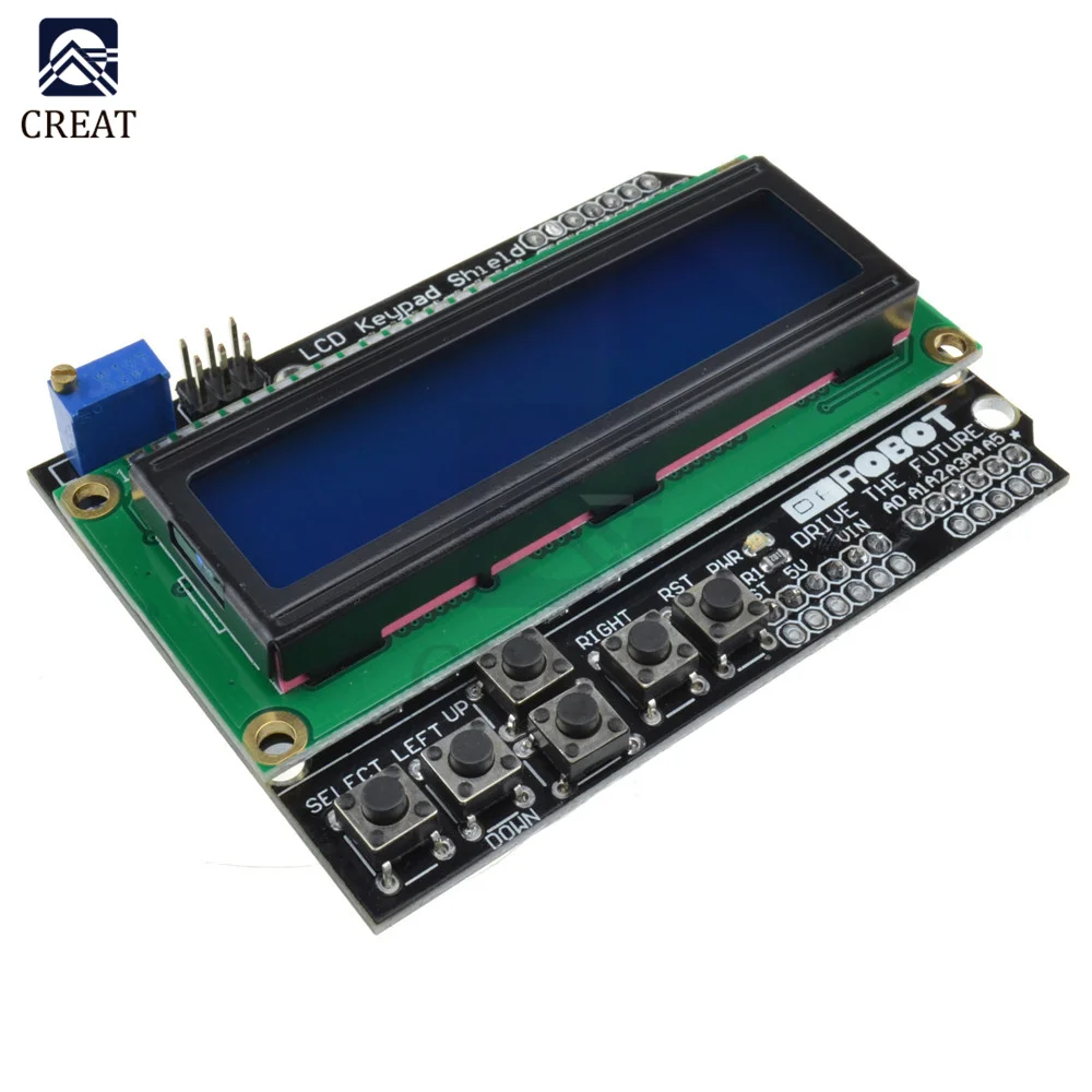 

Keypad Shield LCD1602 For Arduino 1602 LCD Display ATMEGA328 ATMEGA2560 For Raspberry Pi R3 Blue Screen Blacklight Module