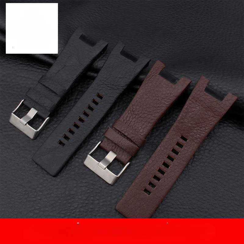 

Waterproof Sweat-Proof Leather Watch Strap for Diesel Dz1216 | 4246 | 1273 Series Men Litchi Pattern Concave Interface Wrist
