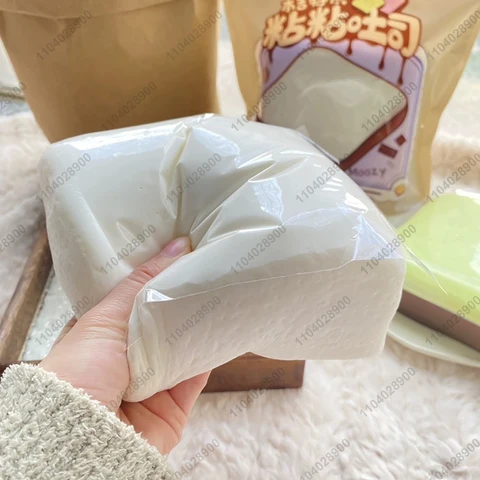 Большой молочный квадратный рисовый торт Squishy Медленно растущий молочный рисовый торт Хлеб Медленный отскок Сжимаемая игрушка Антистрессовая игрушка для расслабления рук