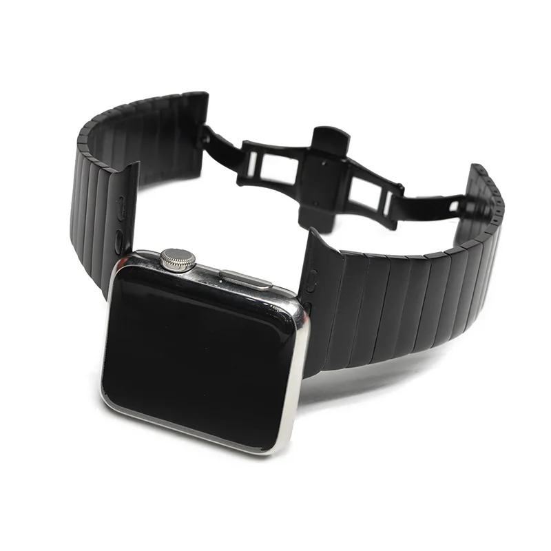 Metal Strap for Apple Watch 8 7 6 5 4 SE stainless steel strap 44mm 40mm 42mm butterfly bracelet for Series UItra 8 7 45mm 41mm