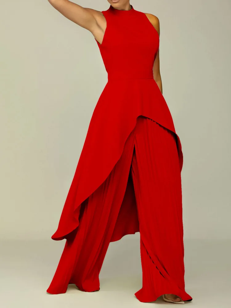 Комплект женских брюк из 2 предметов с топом открытой спиной и широкими штанинами