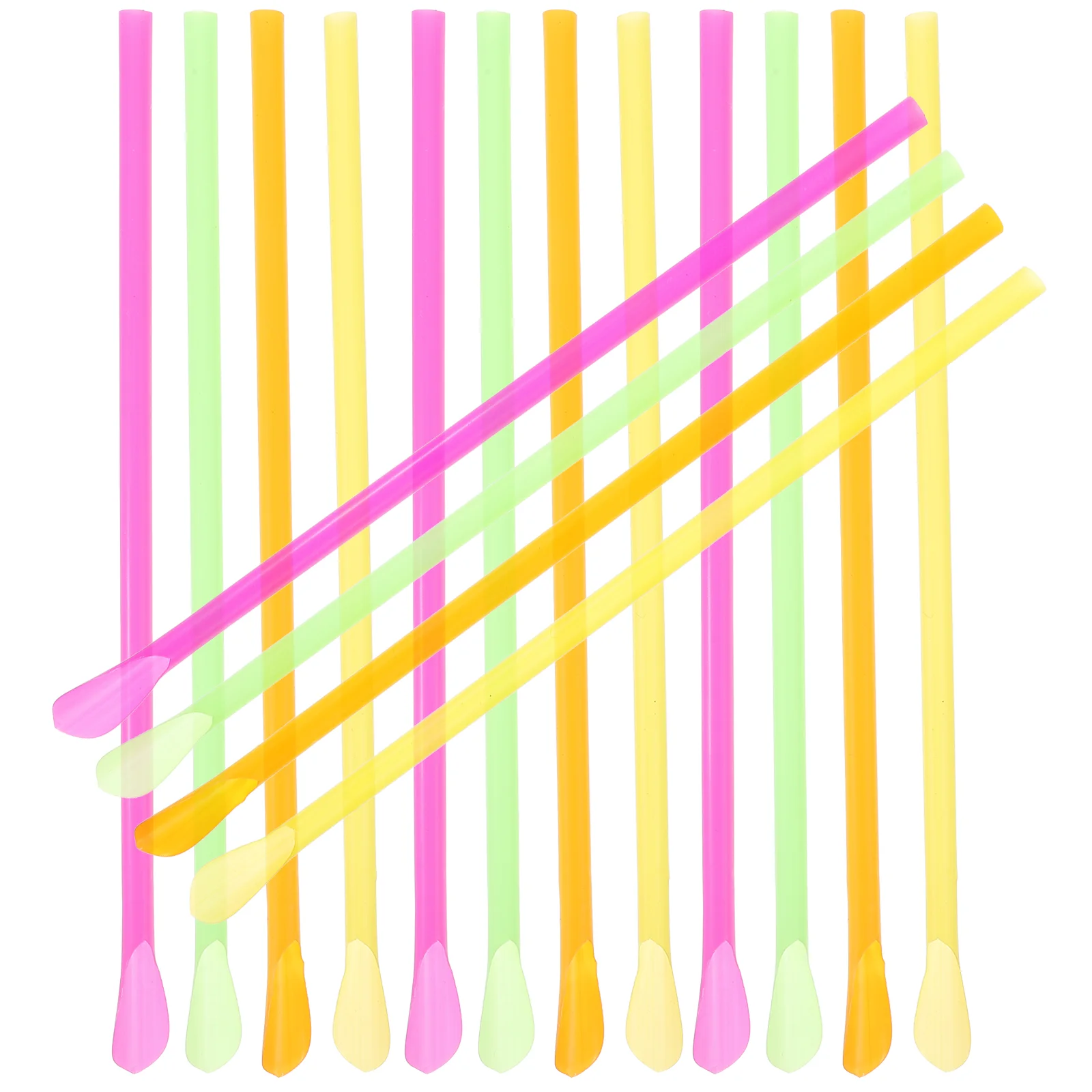 

50pcs One Time Drinking Straws Spoon Design Beverage Straws Multi-use Straws