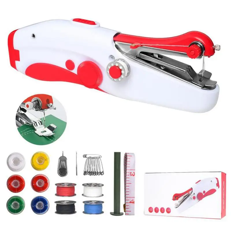 

Hand Held Electric MINI Sewing Machine Household Stitch Clothes Sew needlework Set Portable Manual Sewing Machine Handwork Tools