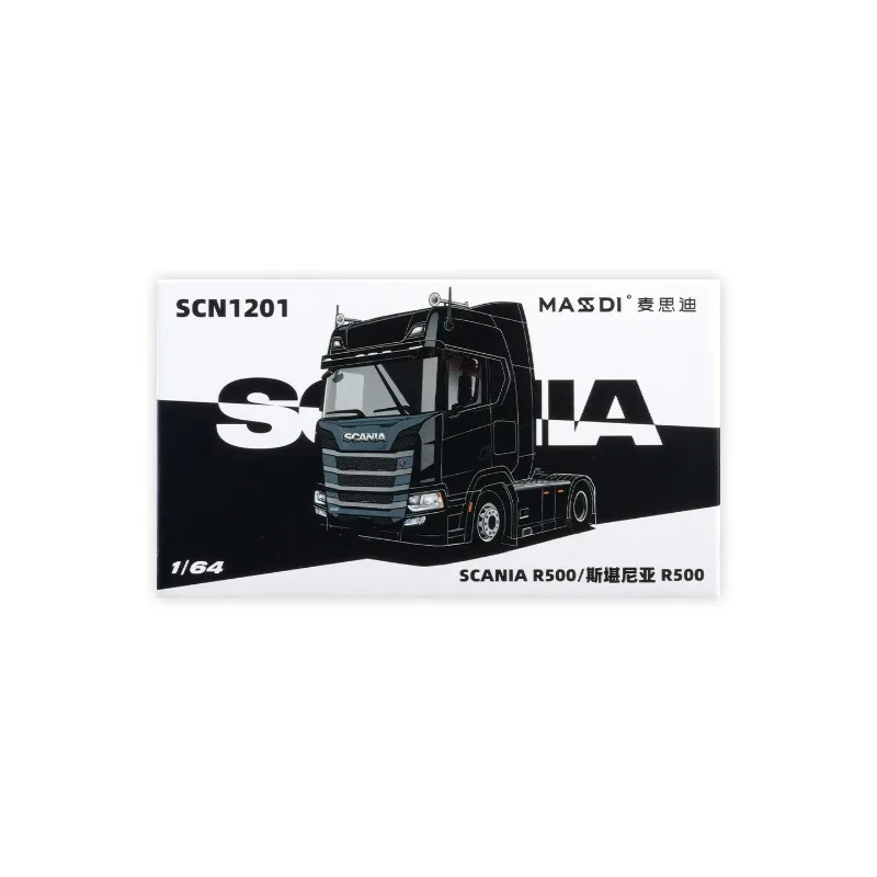 Фото MASDI 1:64 Модель грузовика Scania R500 с прицепом, литая под давлением, из сплава, статическая модель, коллекционная, малая масштабная модель, подарок для мальчиков. №3