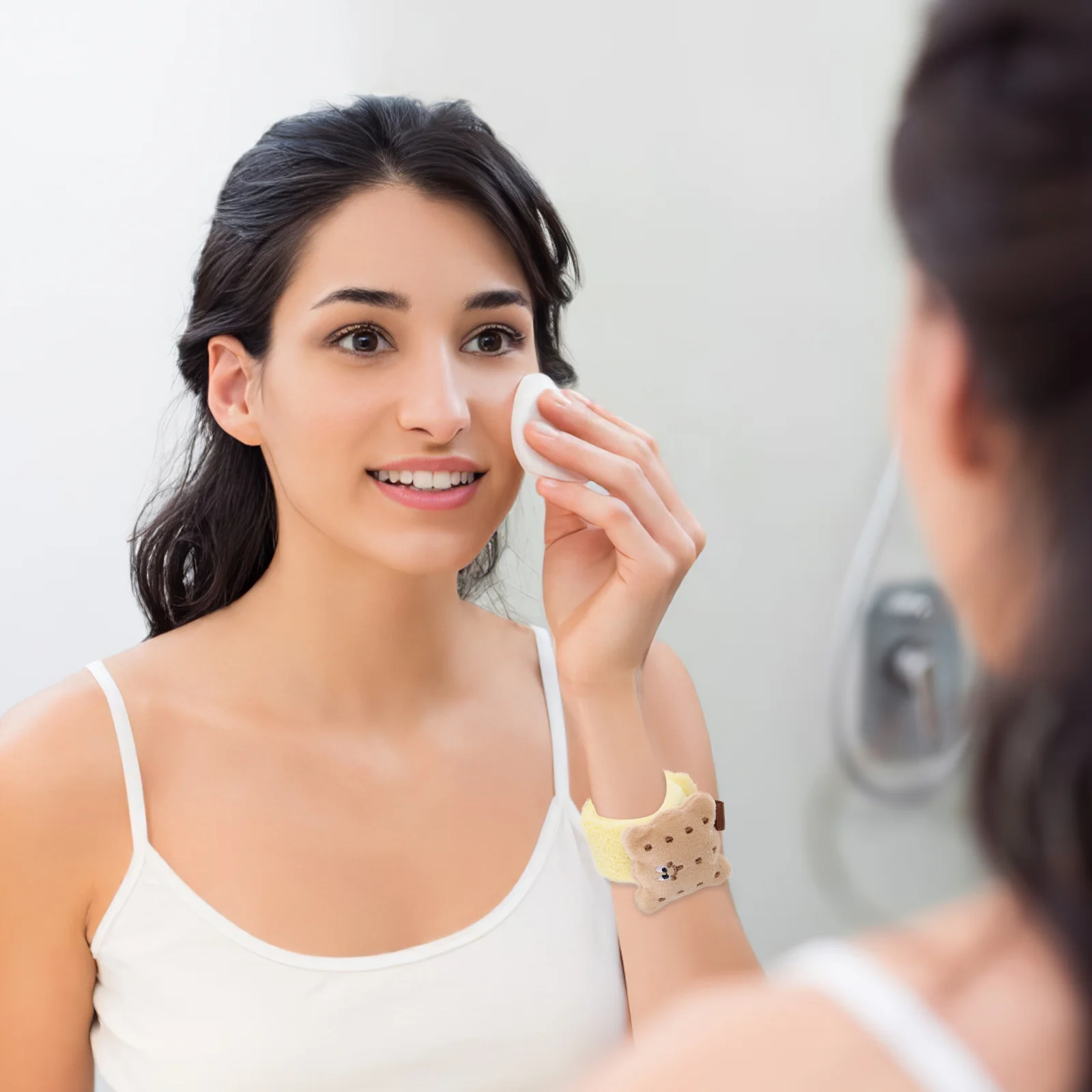 

Wristlet Strap Wraps Washing Face Spa Band Quick Dry Skincare Wristbands Coral Fleece Snap Bracelet Child