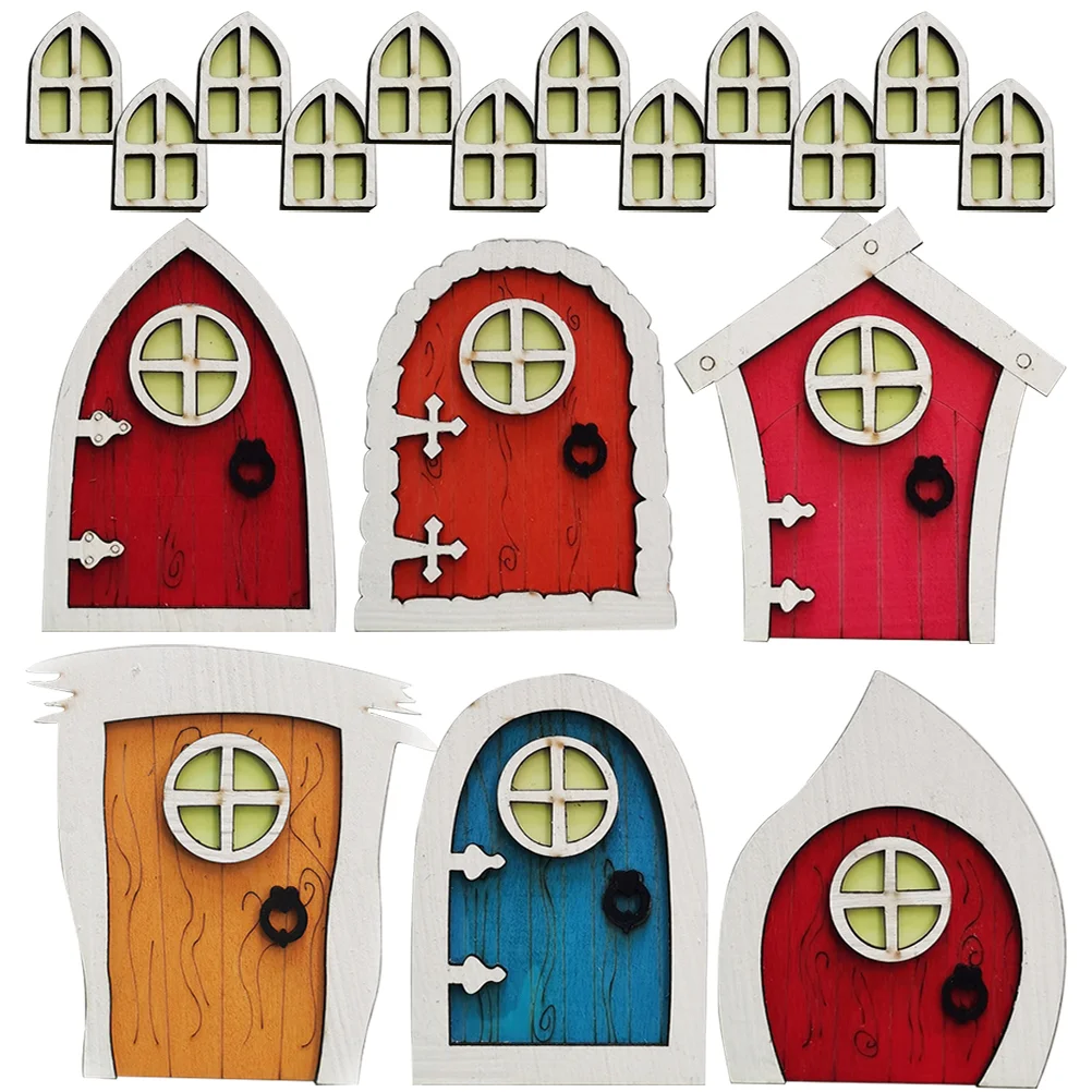 

Door Fairy Miniaturegnome Mini Tree House Doors Windows Wooden Garden Homekit Furniture Ornament Elf Decorations Trees Micro