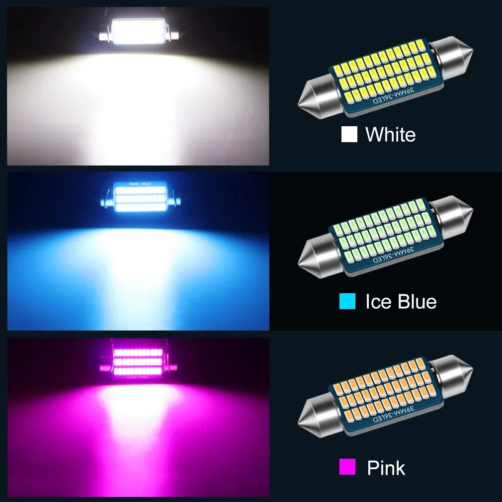 Фото 2X T10 W5W BA9S T4W Festoon LED лампы для чтения, освещения салона автомобиля, C5W C10W, купольные, 28 31 36 39 41 мм, для номерного знака, сигнальные, светодиодные №1