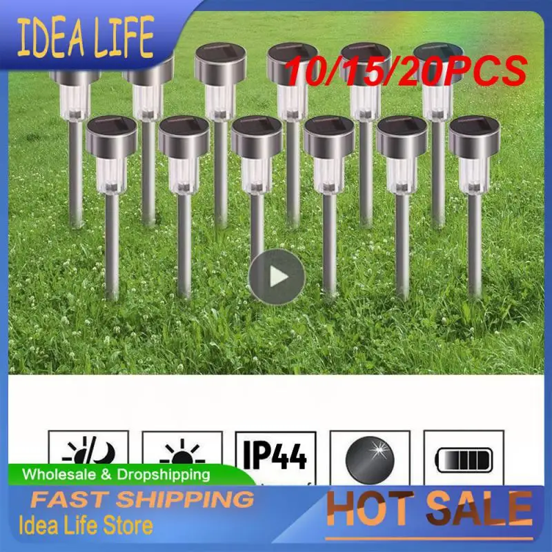 

10/15/20PCS Walkway Lighting Pathway Lights Outdoor Garden Decorative Lawn Floor Lamp Three Light Color Outdoor Garden Lamp Lamp