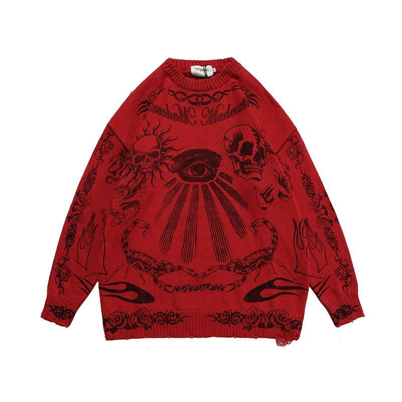 Новинка 2022 осенне-зимний вертикальный пуловер в стиле ретро мужской уличный