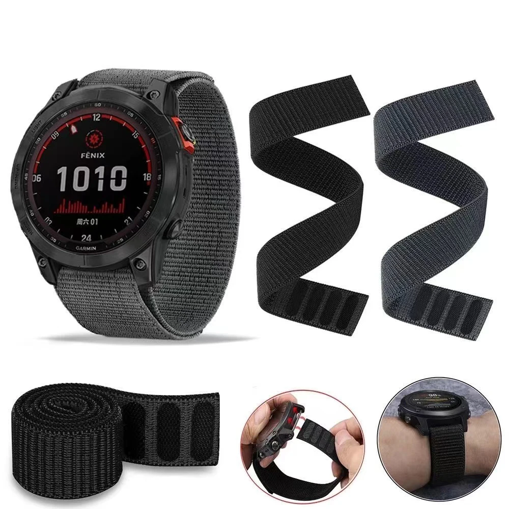 

NEW 2022 Watchband for Garmin Fenix 7X 7 7S EPIX EPIX2 Instinct 2 Instinct2 2S Watch Band Strap Hook&Look Nylon Belt Bracelet
